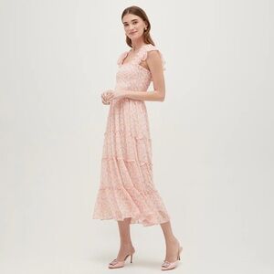 Hill House Home Ellie Nap Dress Pansy in Pink Multi Georgette Size Large